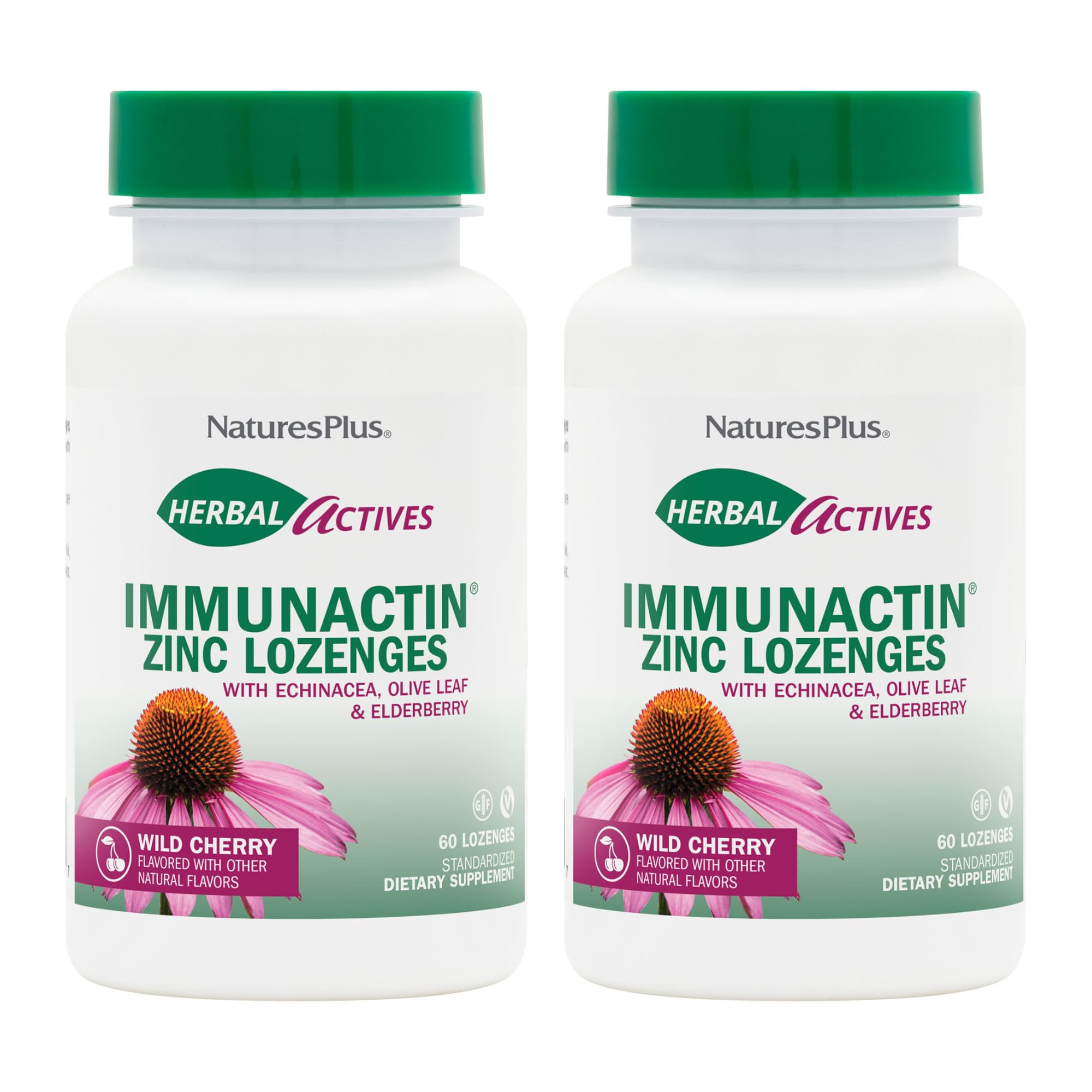 NaturesPlus ImmunActin: pastilla de zinc sabor cereza silvestre para apoyo inmunitario