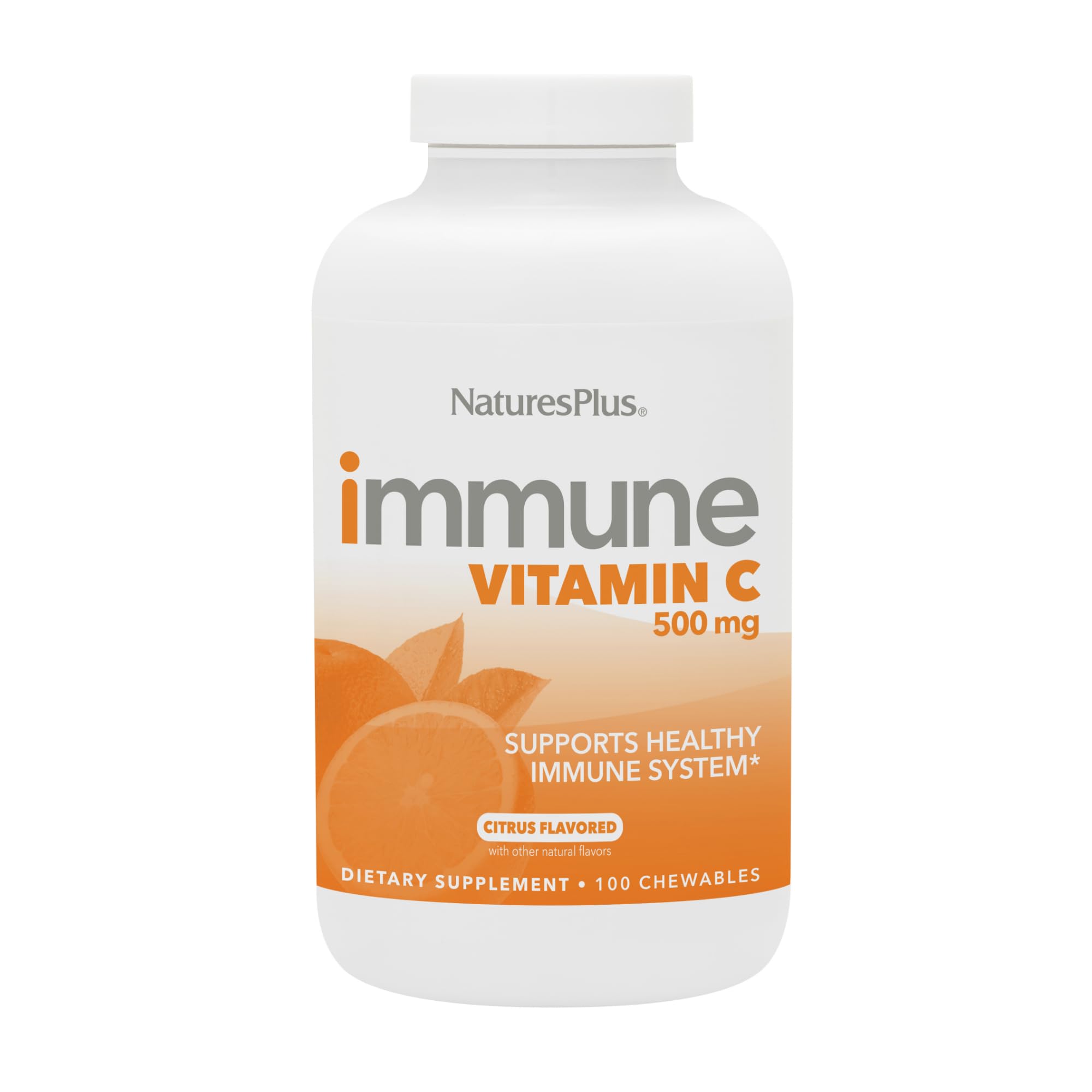 NaturesPlus Immune Vitamin C Citrus: envase frontal para apoyo al sistema inmune