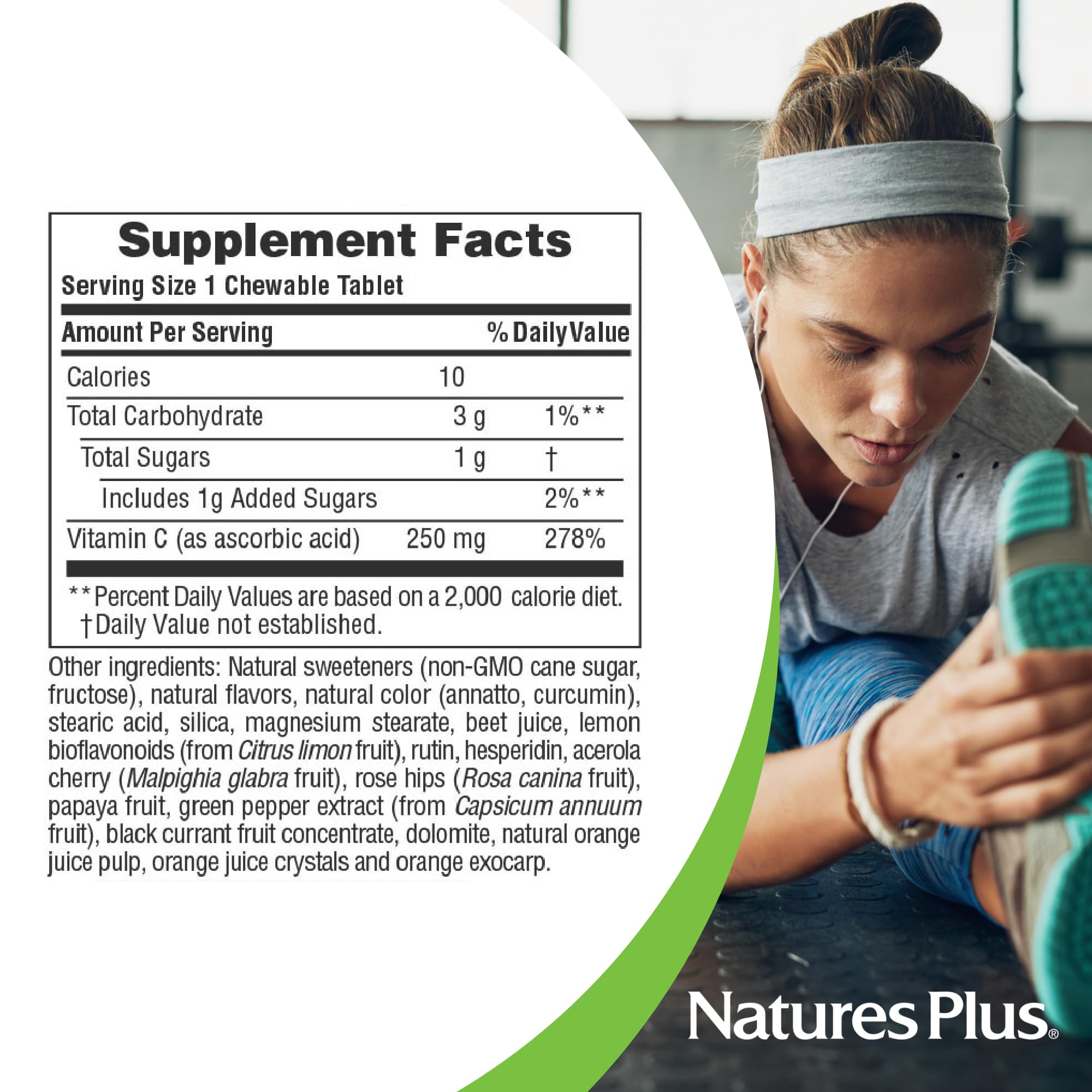 NaturesPlus Jugo Naranja Tabletas textura masticable para mejor paladar