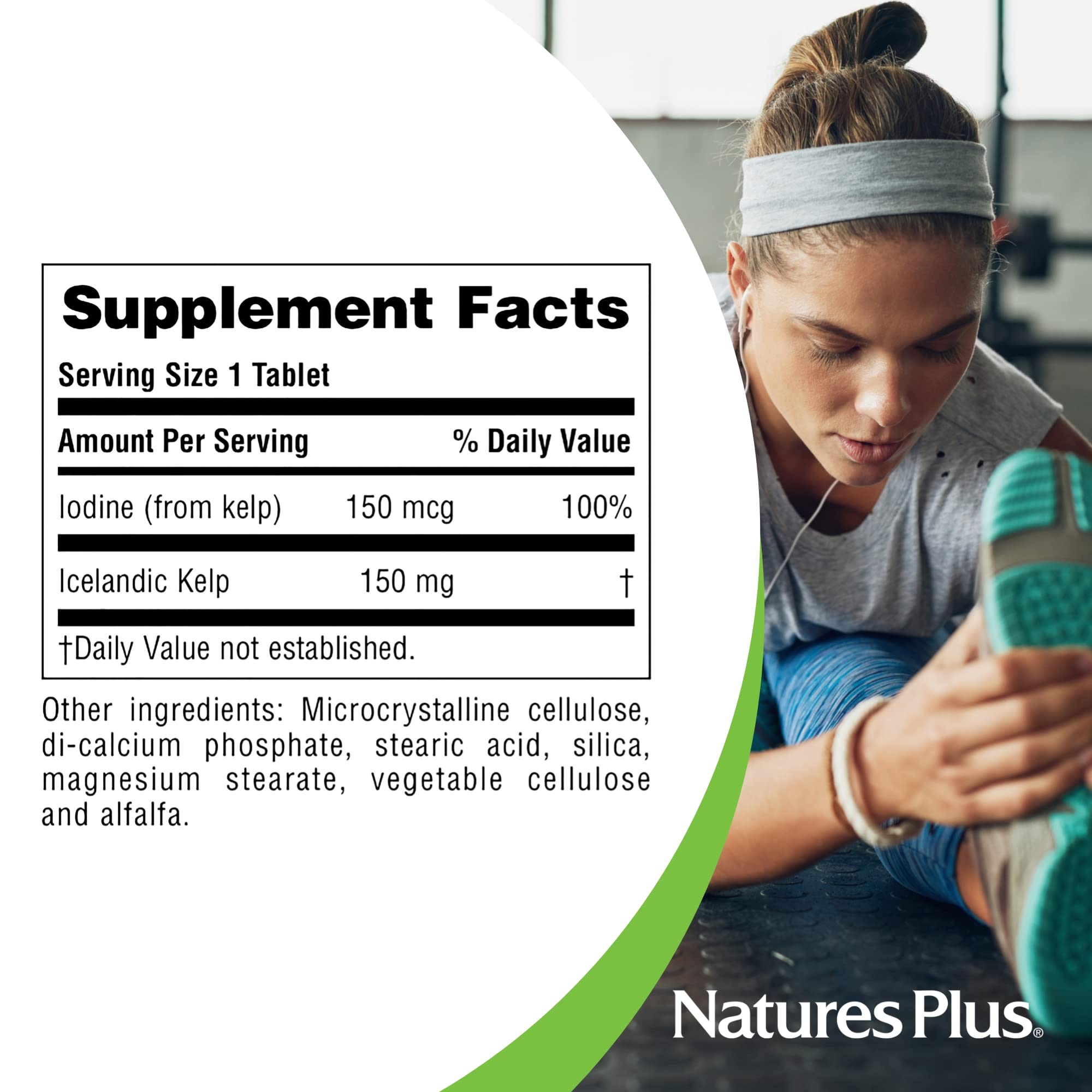 NaturesPlus Kelp: detalle de ingredientes para revisar alérgenos y seguridad.