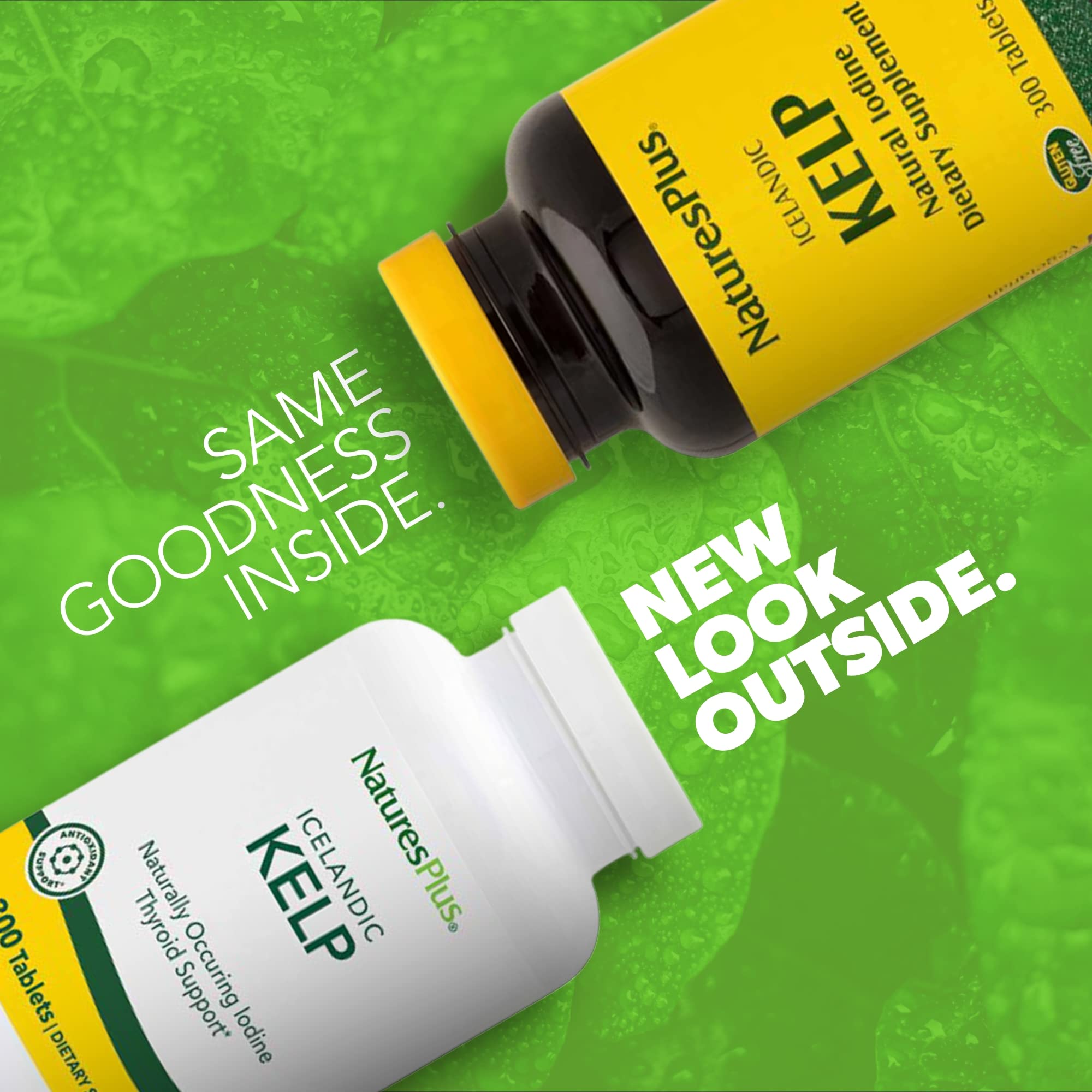 NaturesPlus Kelp: etiqueta nutricional para verificar aporte de yodo.