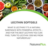 NaturesPlus Lecitina 1200 mg, etiqueta libre de gluten para opción conveniente.