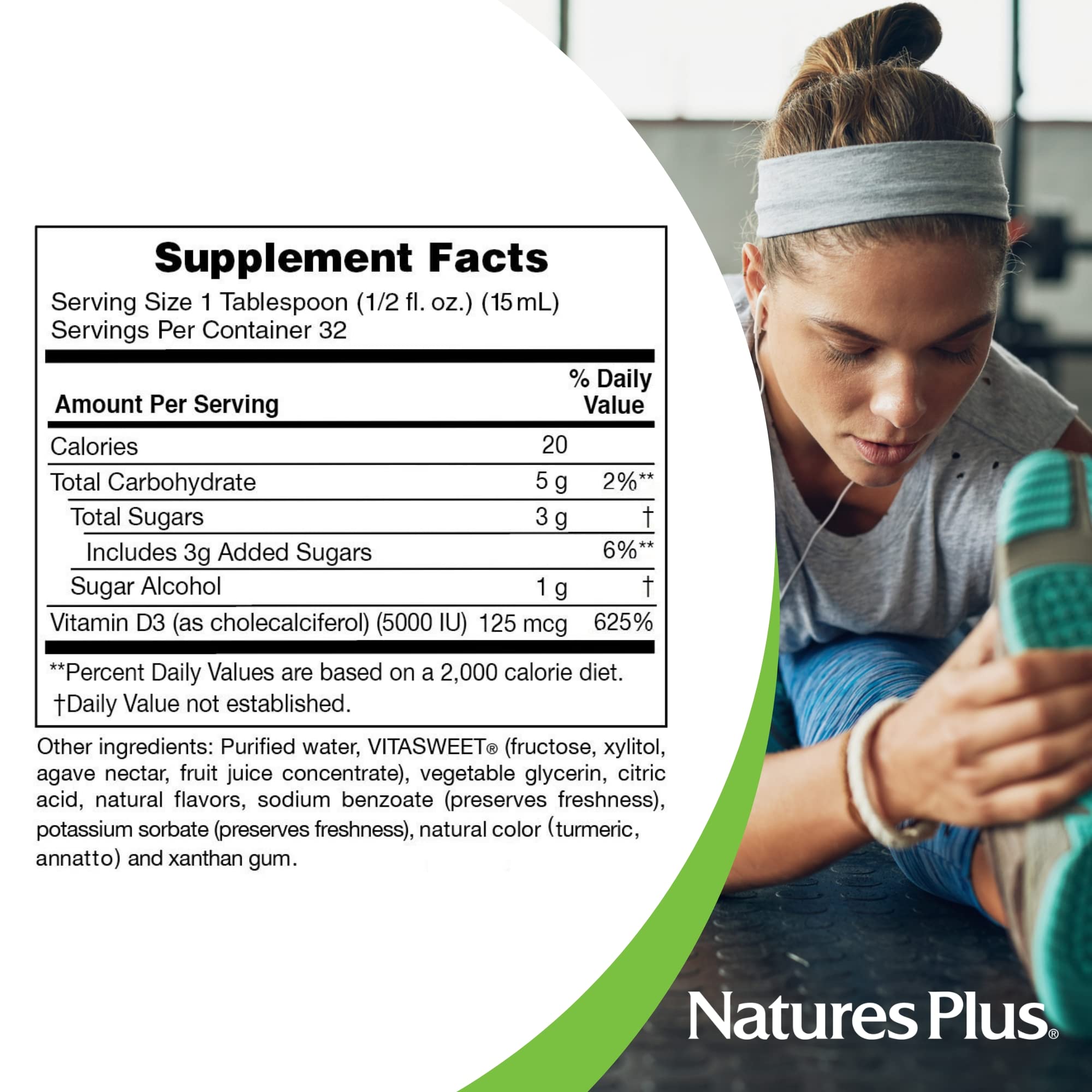NaturesPlus Liquid Sunshine para uso diario, apoyo al bienestar general.