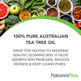 NaturesPlus Meditree aceite de árbol de té, frasco compacto para uso diario y limpieza de poros.