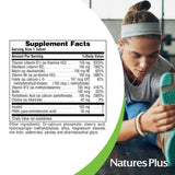 Uso diario con NaturesPlus Mega B-100 Complex, tableta para rutina saludable.