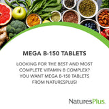 NaturesPlus Mega B-150, tableta de absorción gradual para apoyo nervioso.