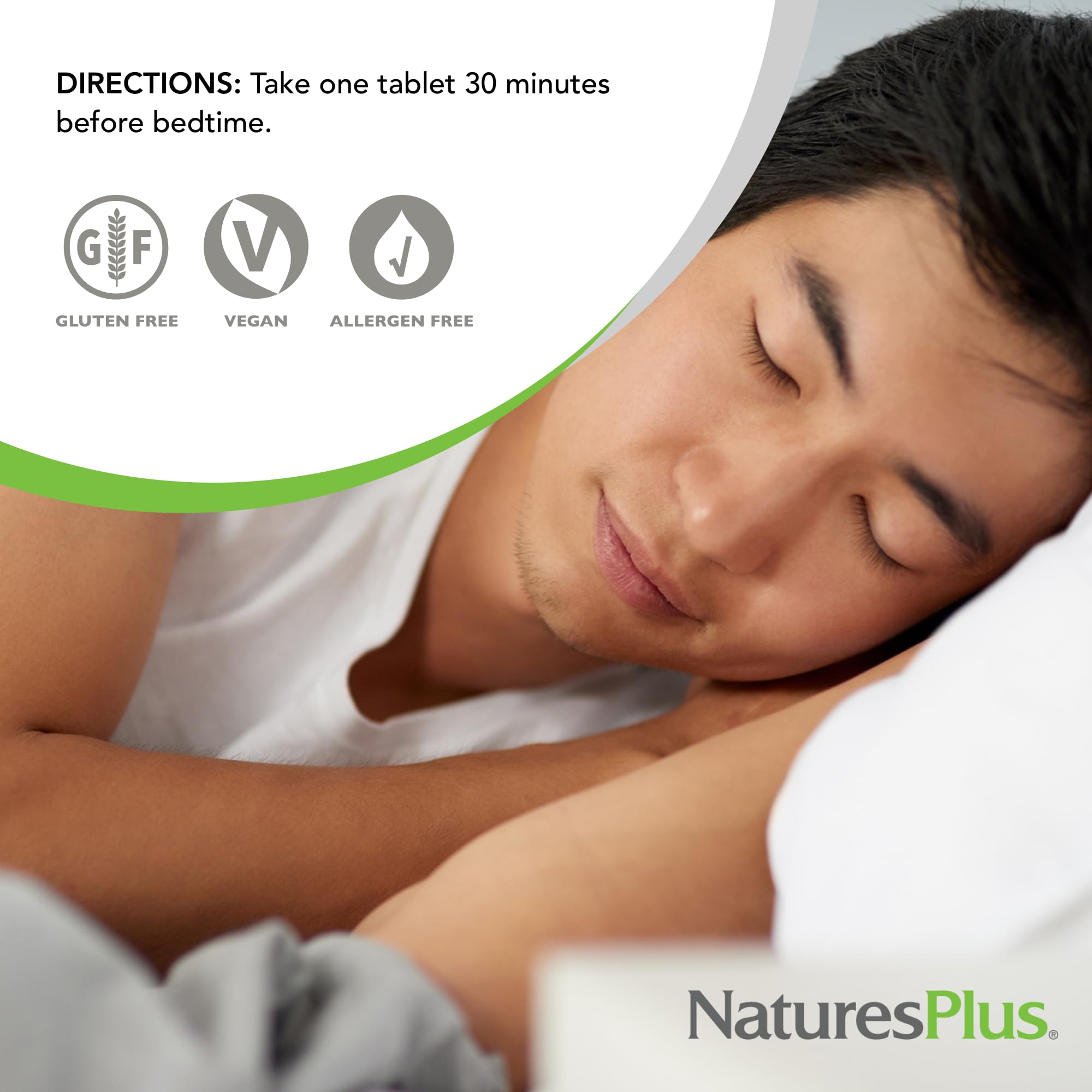 NaturesPlus Melatonina 1 mg, icono libre de gluten para opción apta.