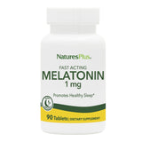 NaturesPlus Melatonina 1 mg, tabletas de acción rápida para conciliar el sueño.
