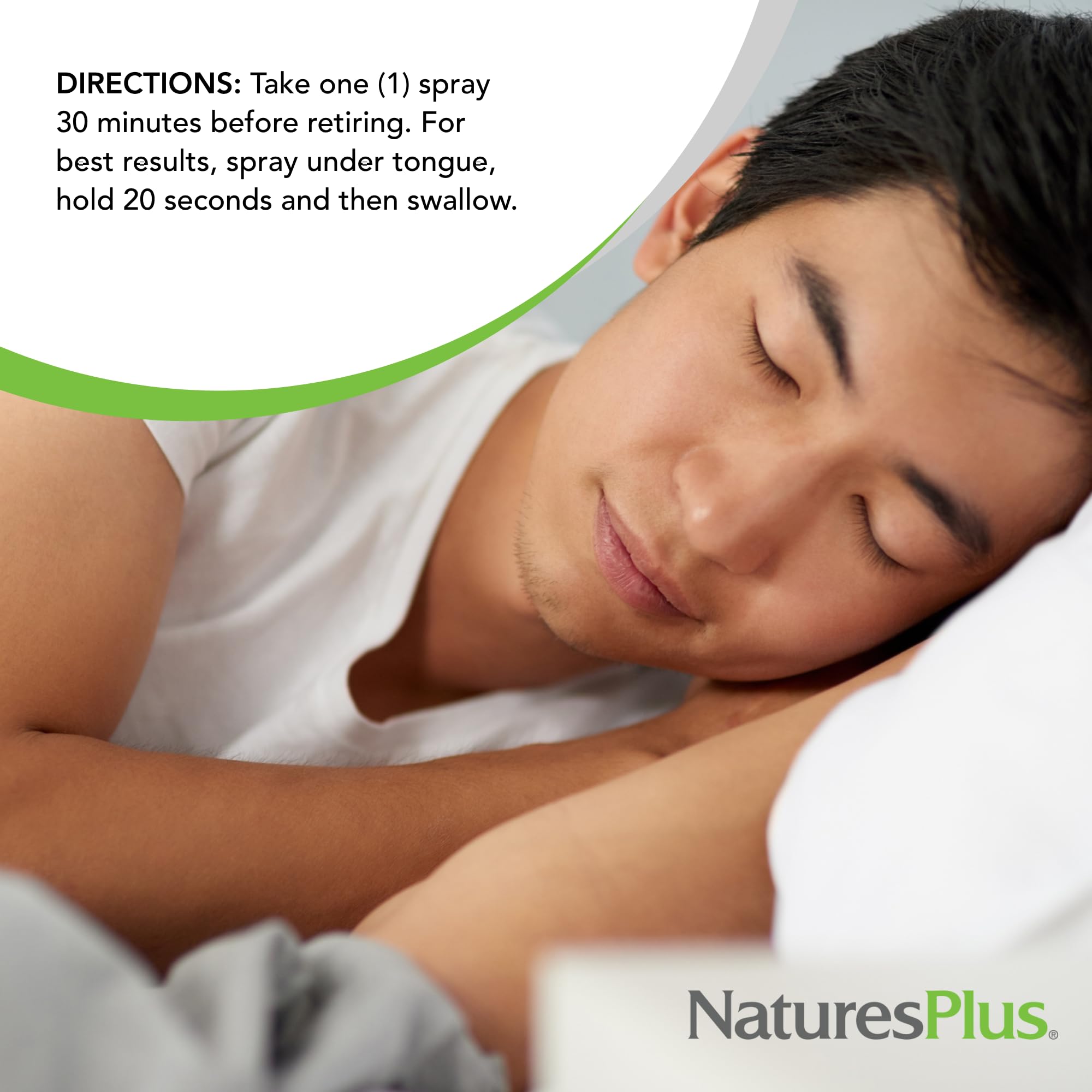 NaturesPlus Melatonina Spray: escena dormitorio tranquila para rutinas nocturnas.