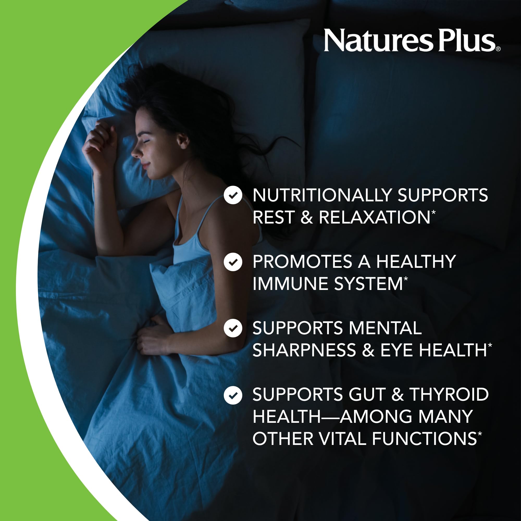 NaturesPlus Melatonina Spray: contiene vitaminas B6 y E para apoyar funciones corporales.