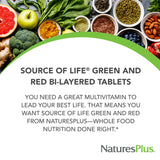 NaturesPlus Mezcla verde de alimentos enteros, visual de hojas para vitalidad.