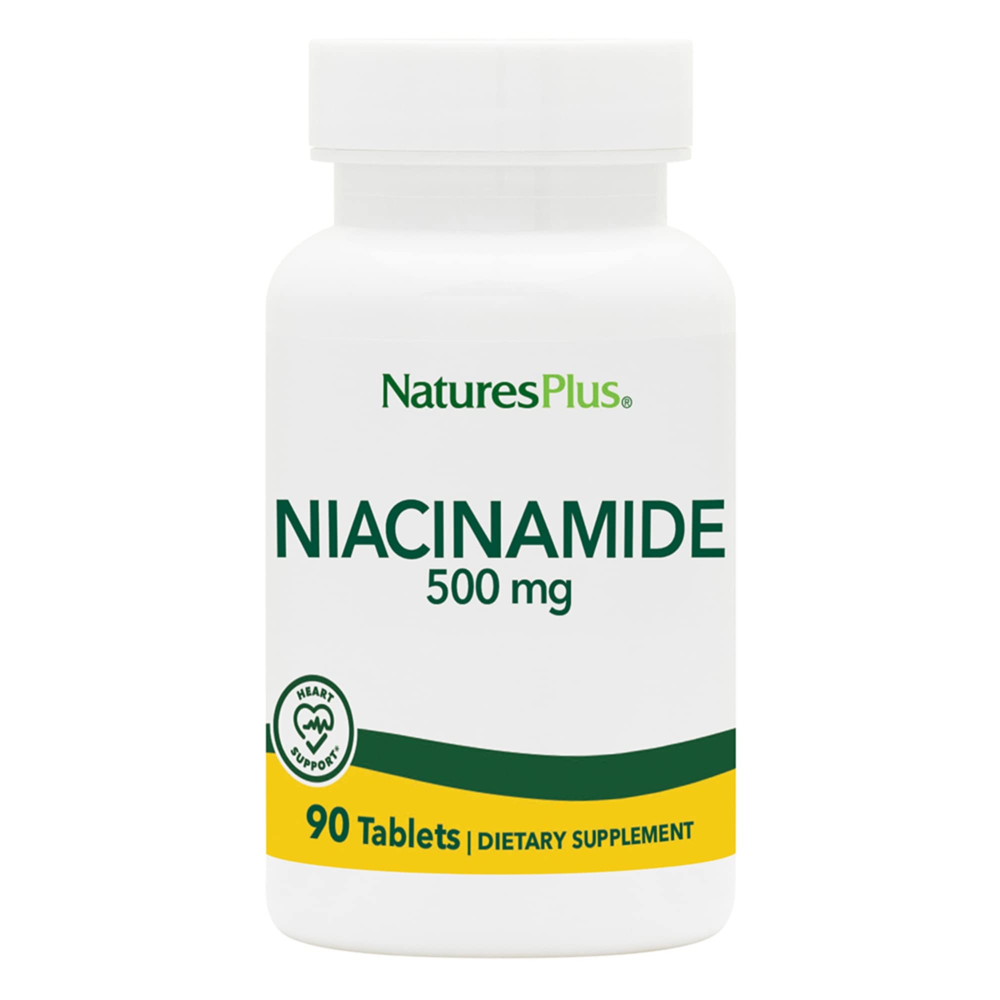 NaturesPlus Niacinamida 500 mg, tableta para energía diaria.