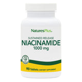 NaturesPlus Niacinamida liberación prolongada en frasco para soporte metabólico diario.