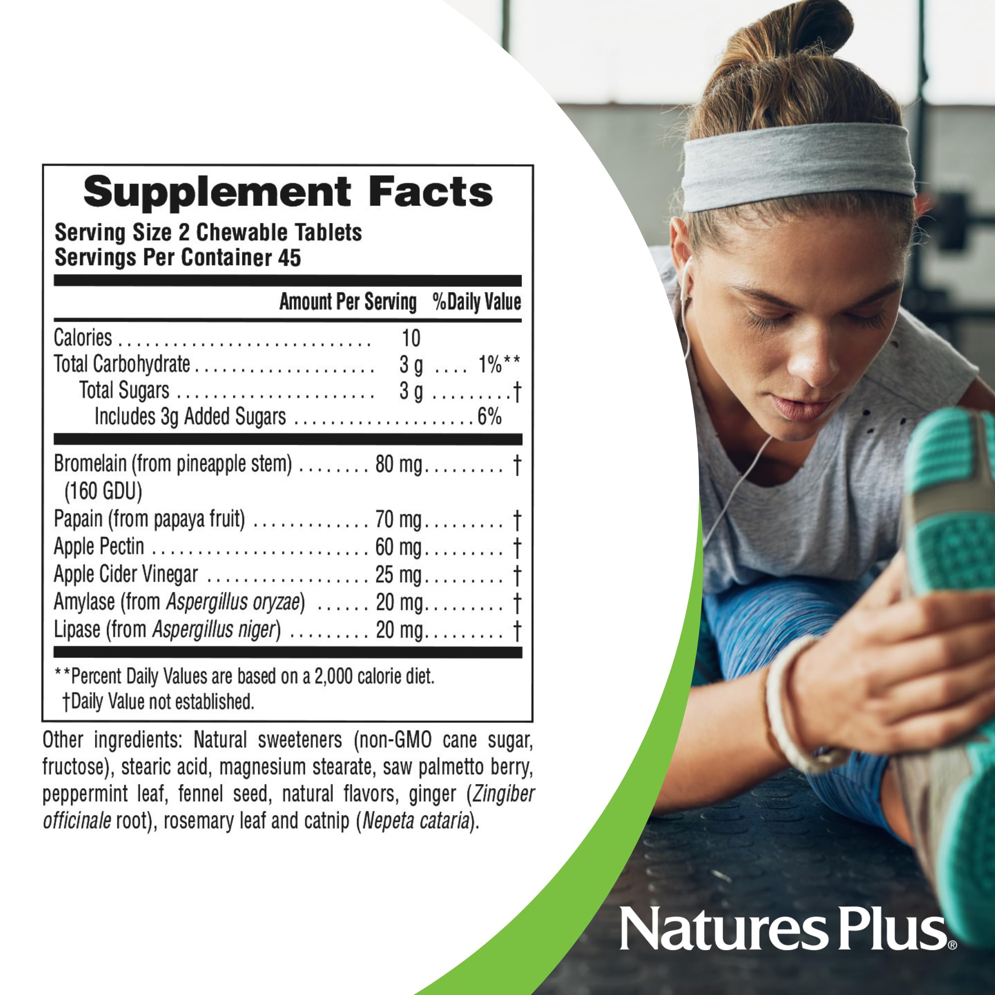 Bromelina y papaína destacan en Nutri-Zyme para digestión natural.