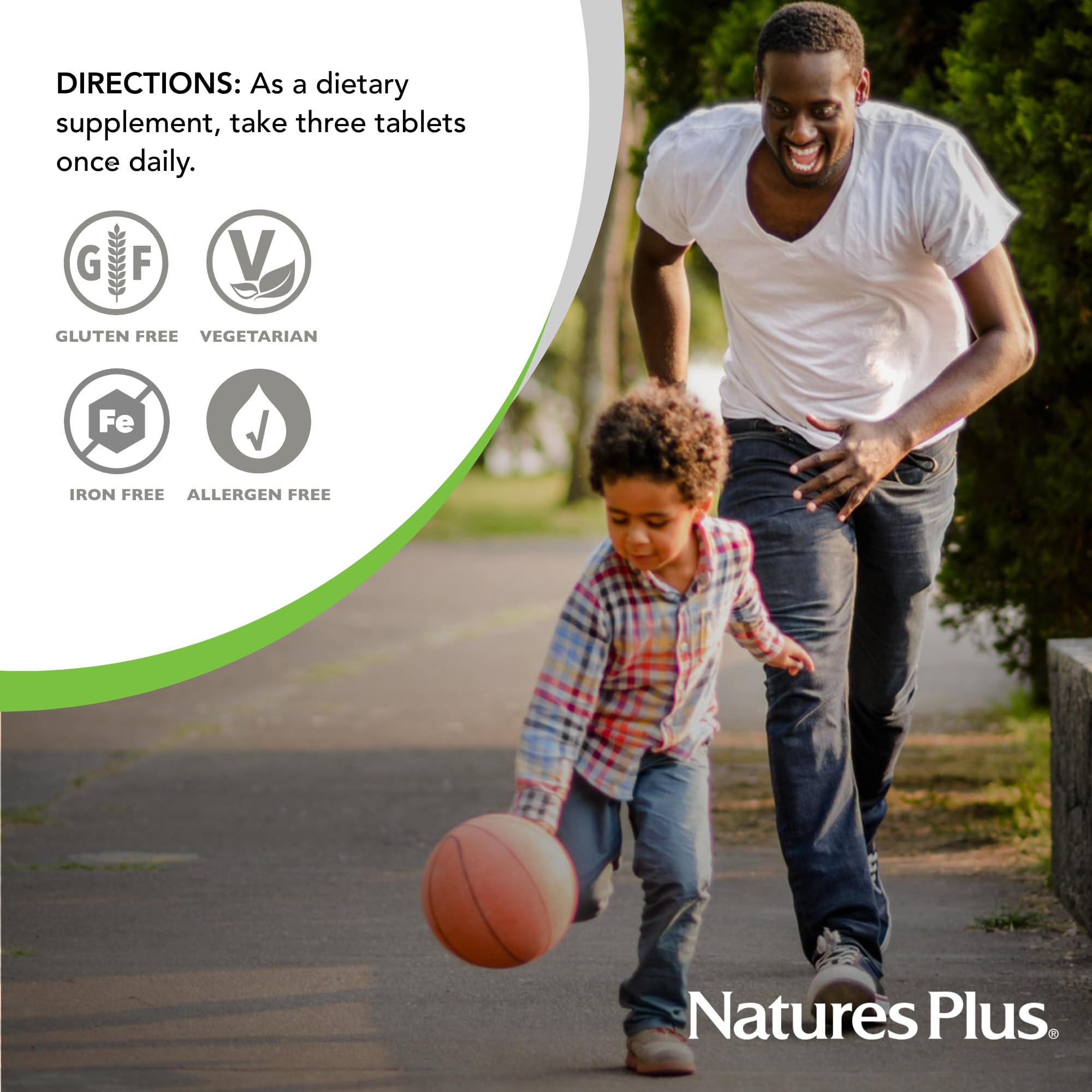 NaturesPlus Origen de la Vida Sin Hierro – información nutricional en el envase