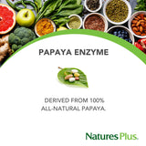 NaturesPlus Papaya Enzyme: mezcla multi-enzimática para apoyo digestivo general en el día a día.
