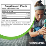 NaturesPlus Papaya Enzyme: fabricación conforme a cGMP y certificaciones FDA/NSF.