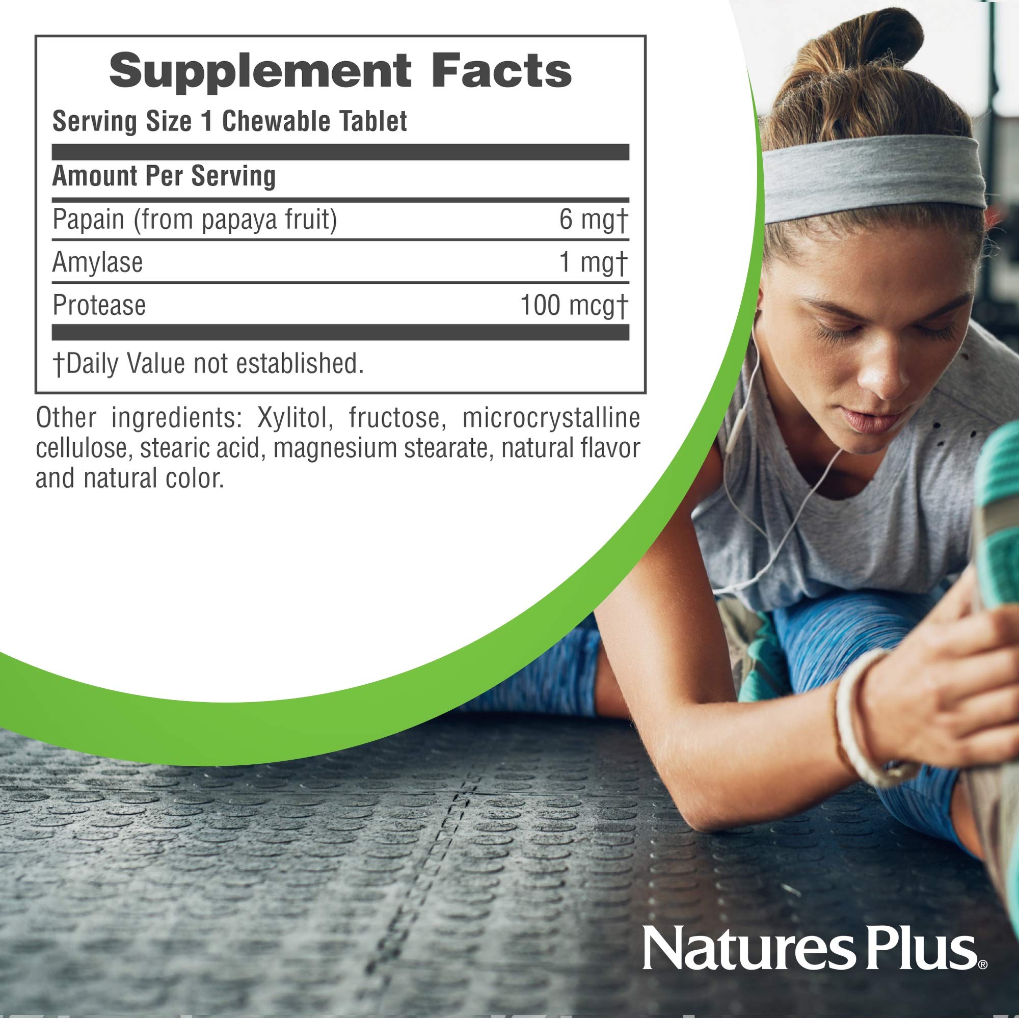 NaturesPlus Papaya Enzyme: fabricación certificada y estándares GMP, FDA y NSF