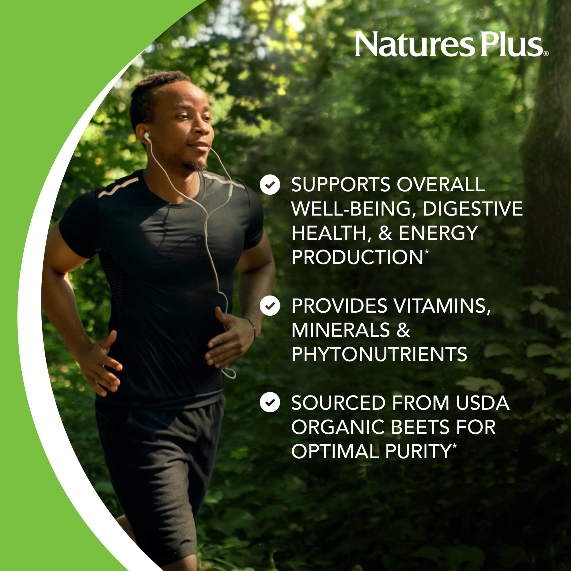 NaturesPlus polvo remolacha para smoothie en vaso de color intenso