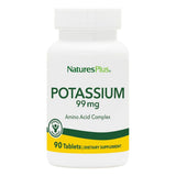 NaturesPlus Potasio 99 mg, botella con tabletas para equilibrio de electrolitos