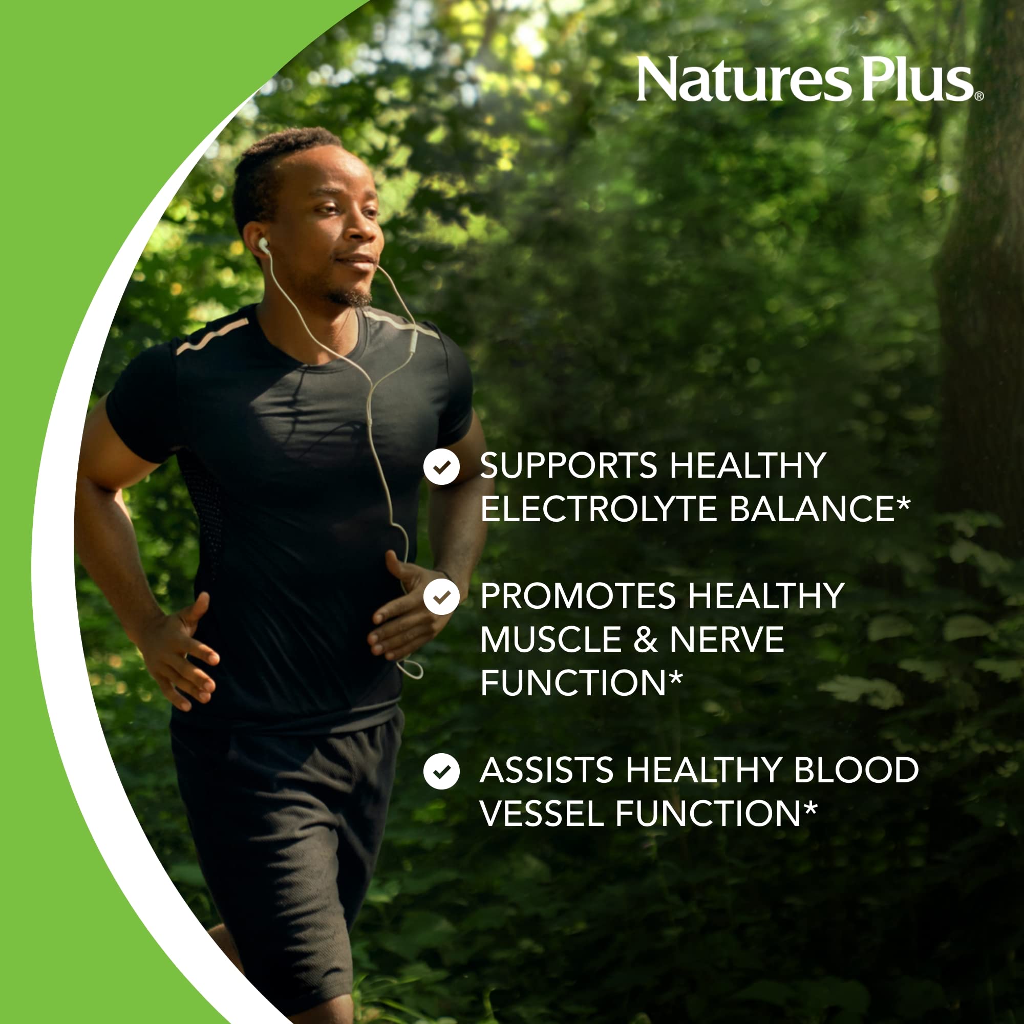 NaturesPlus Potasio 99 mg, opción vegetariana en empaque