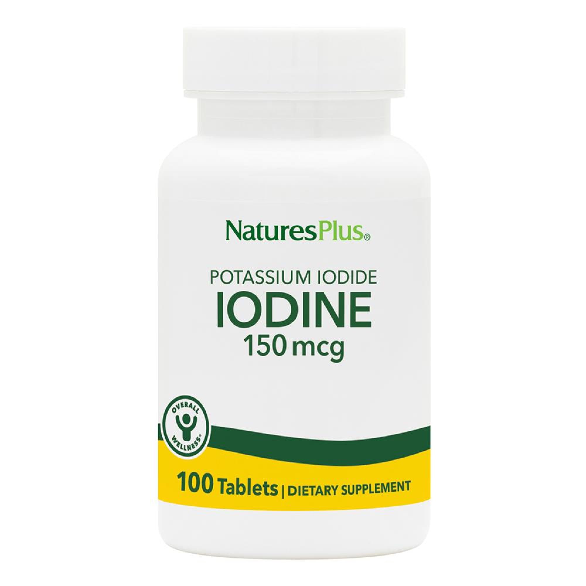 NaturesPlus Potassium Iodide 150 mcg, tabletas, apoyo diario para la salud.