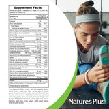 NaturesPlus Prenatal Líquido: frasco en estantería, fácil de almacenar.