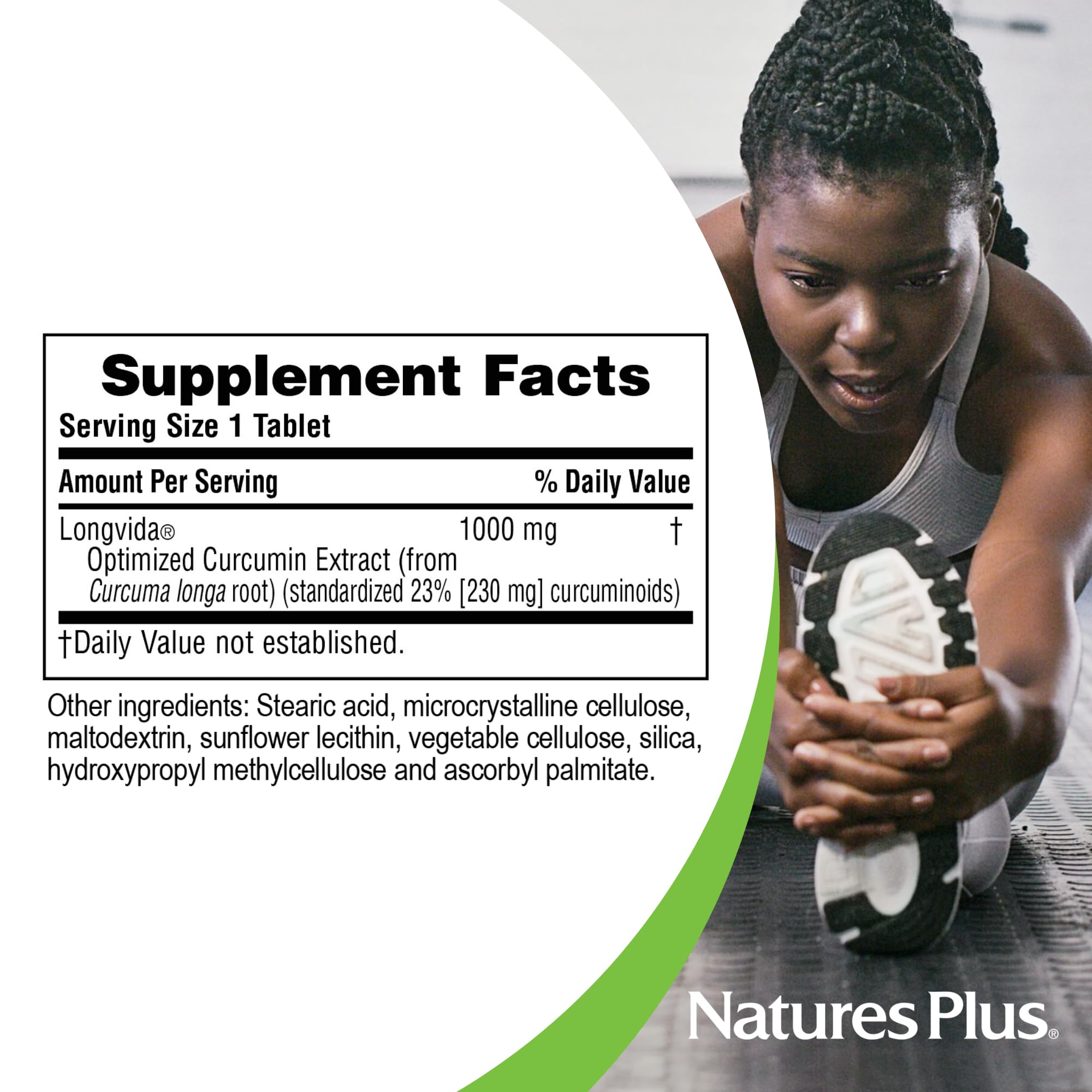 NaturesPlus PRO Longvida curcumina ingredientes: fórmula no-GMO vegana y sin gluten