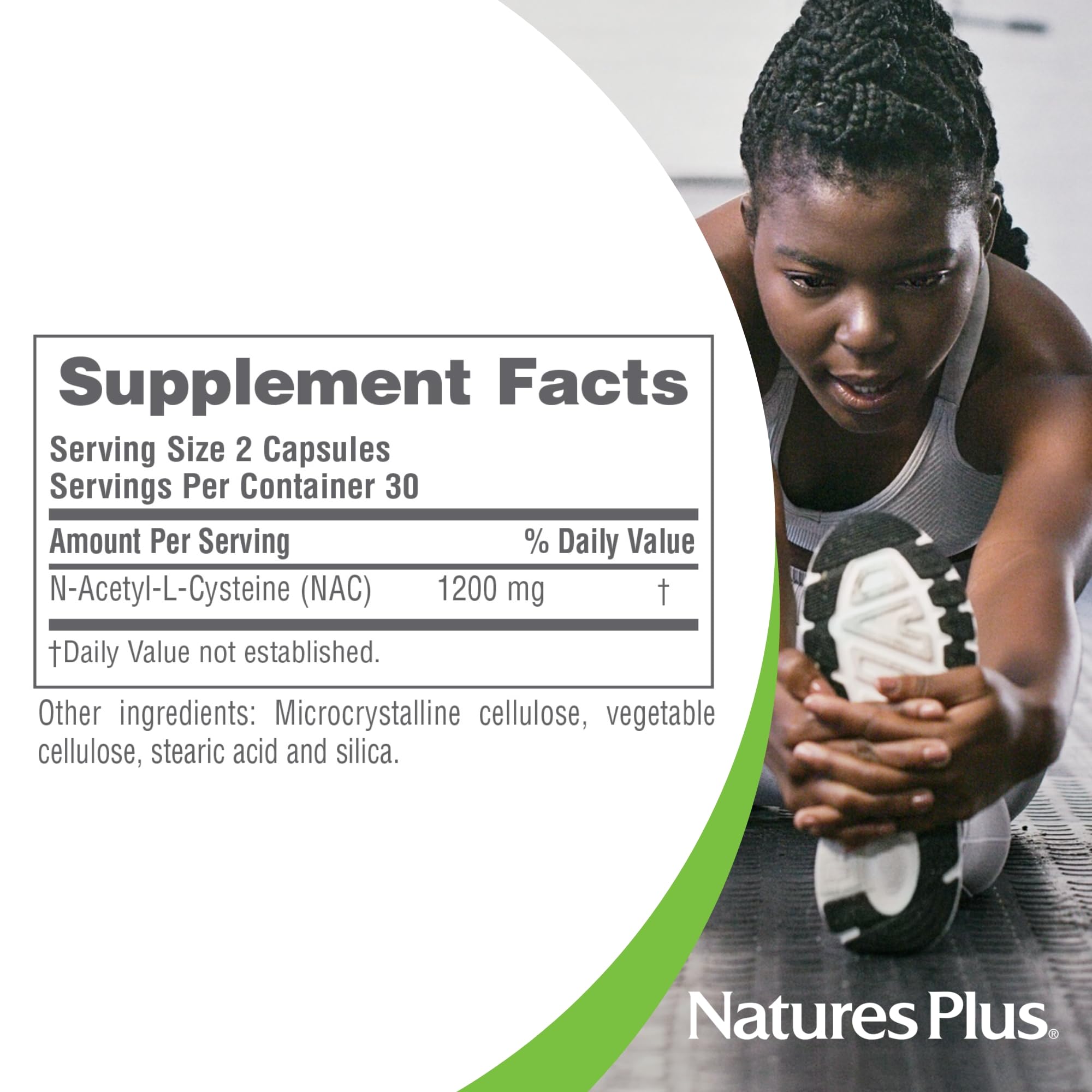 NaturesPlus PRO NAC 1200 mg dosis por porción para guía de uso
