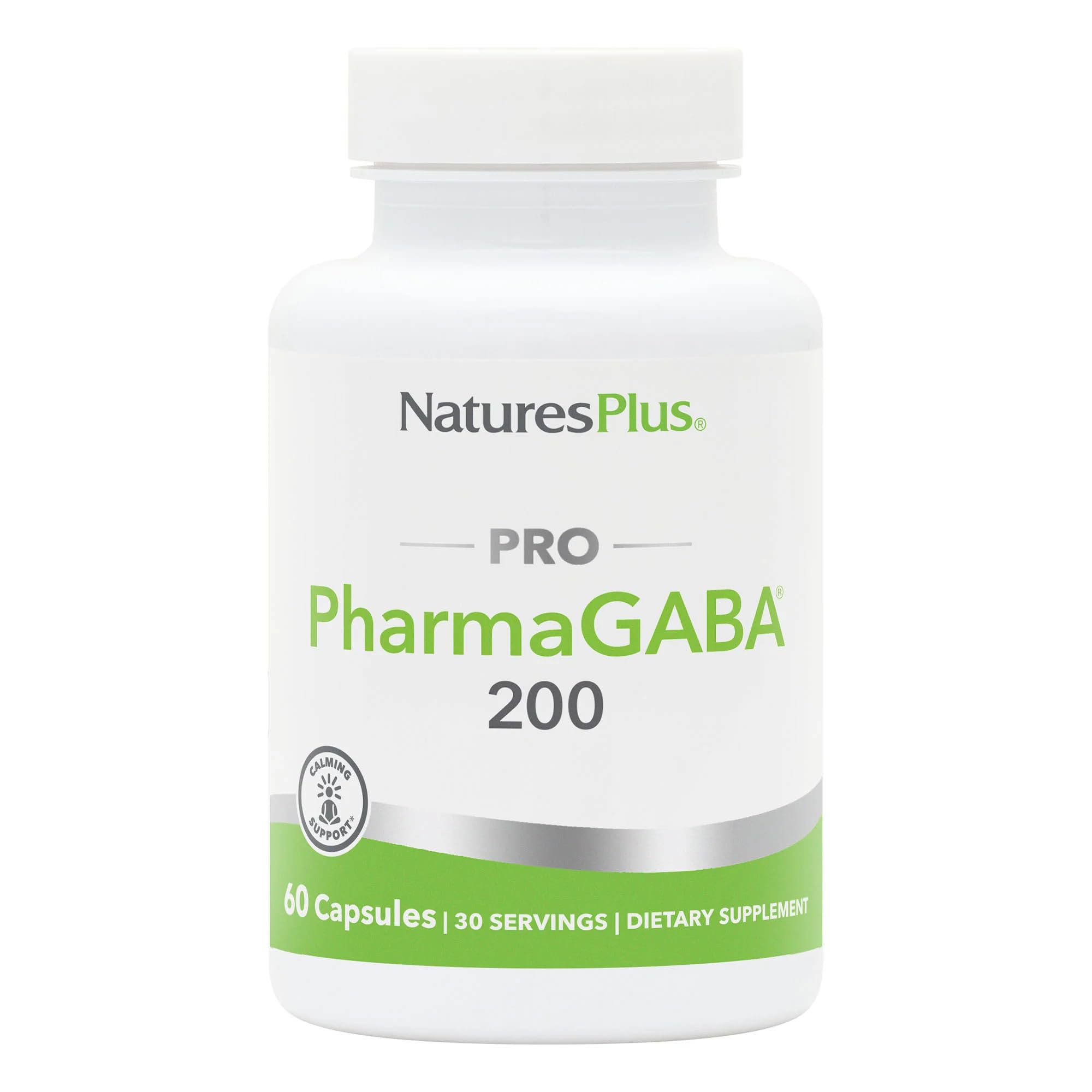 NaturesPlus PRO PharmaGABA en frasco para dosis diarias.