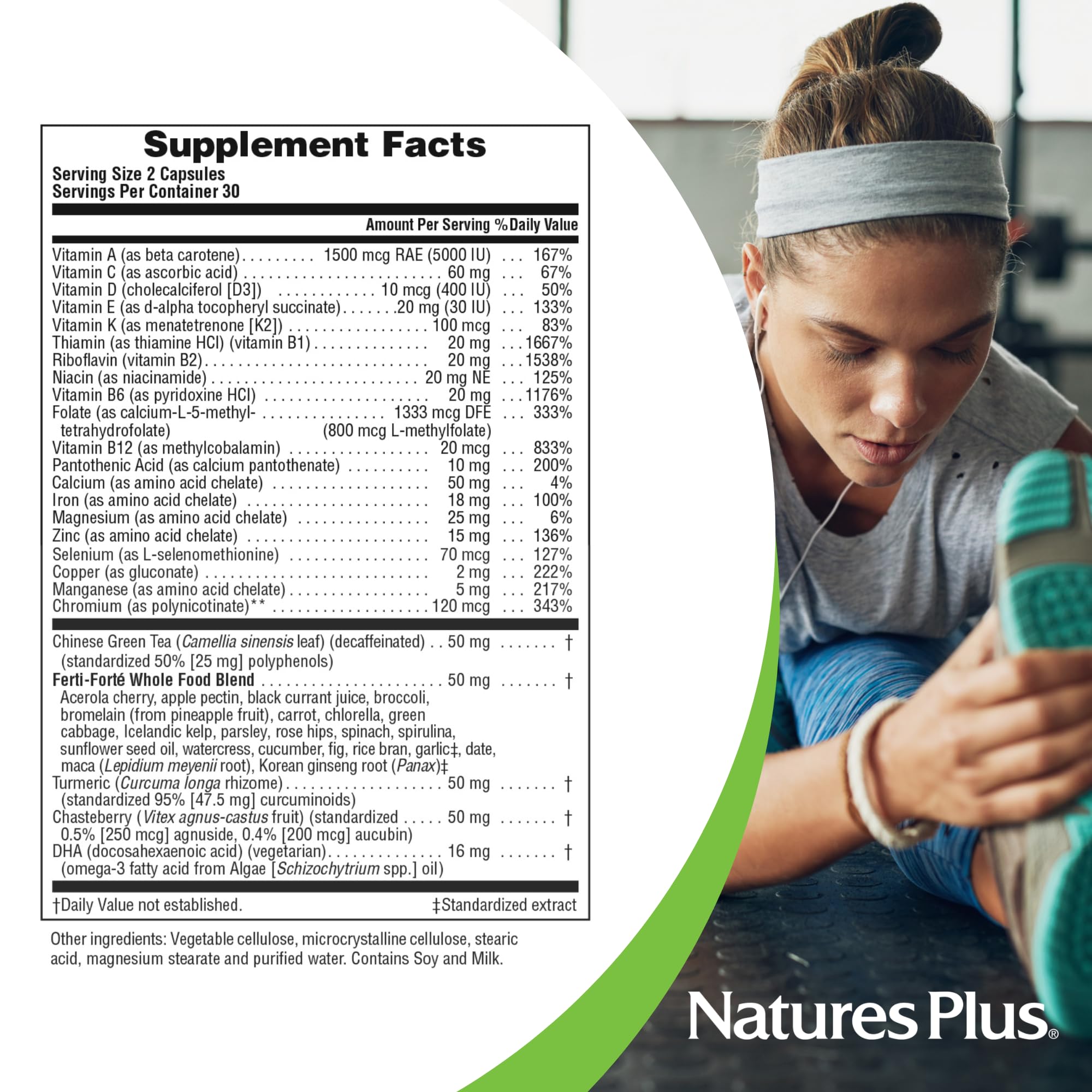Cápsulas Nature's Plus ProCreation en frasco, uso diario recomendado