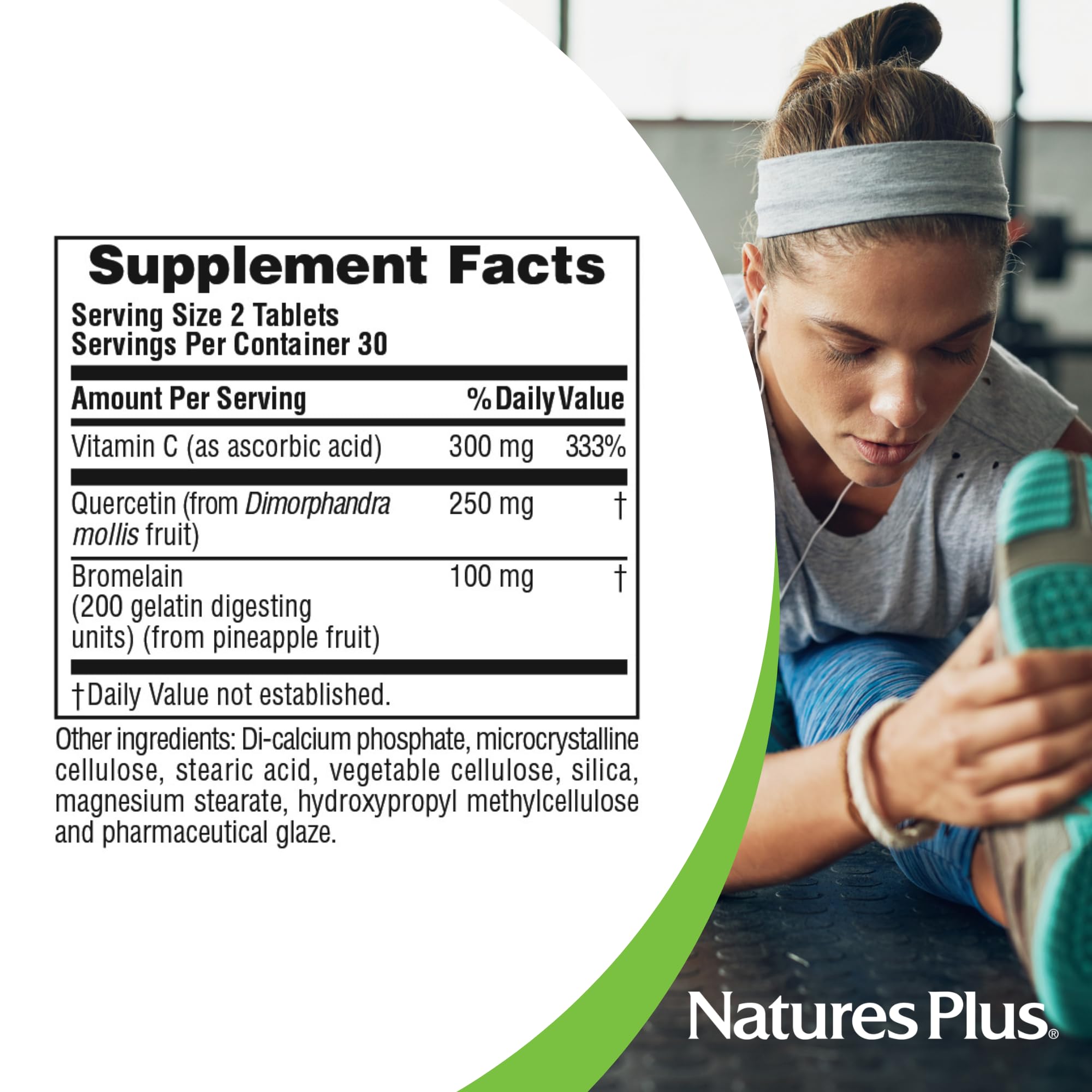 NaturesPlus Quercetin Plus: vitamina C incluida para antioxidante natural.