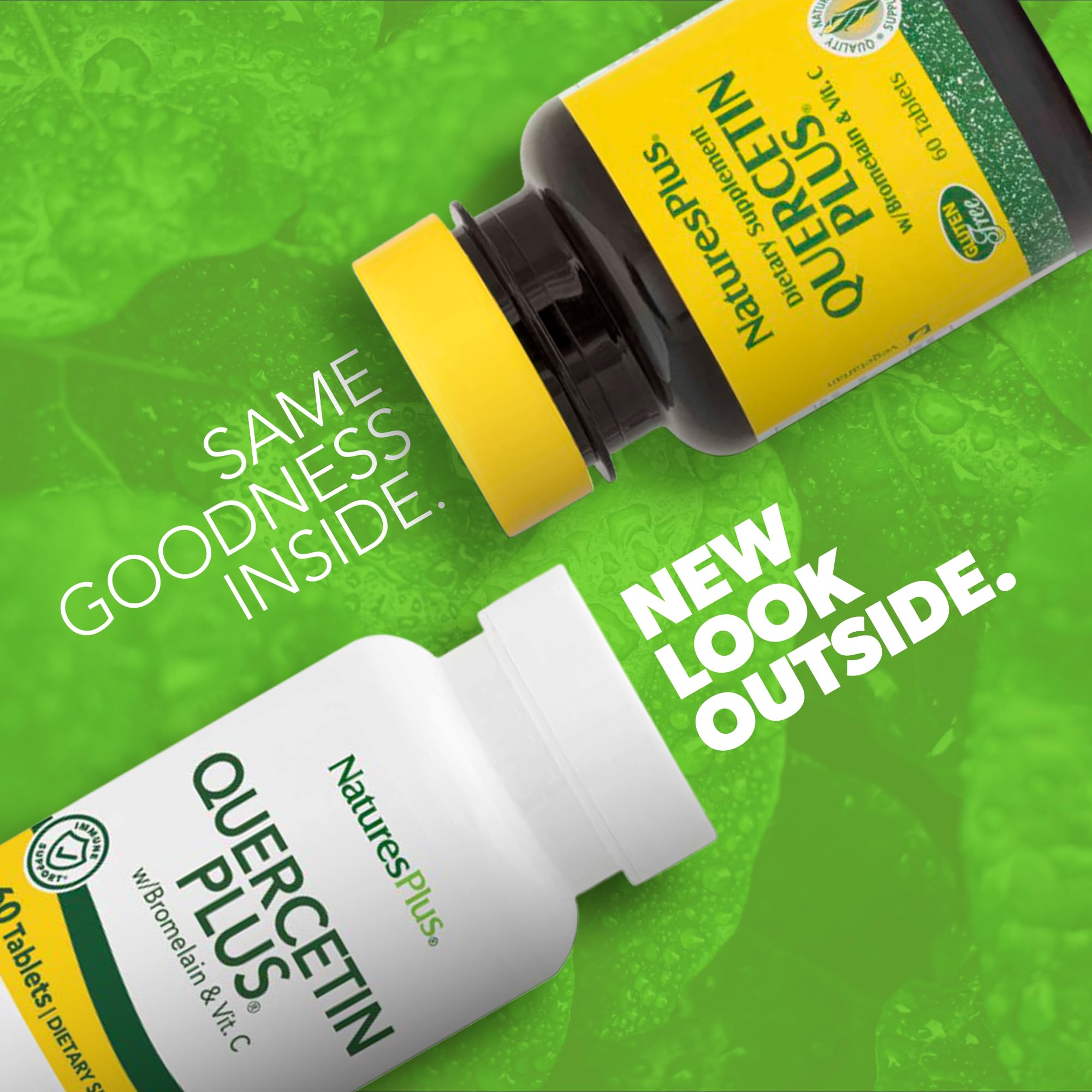 NaturesPlus Quercetina Plus con Bromelaina y Vitamina C, cápsulas, posible apoyo antioxidante