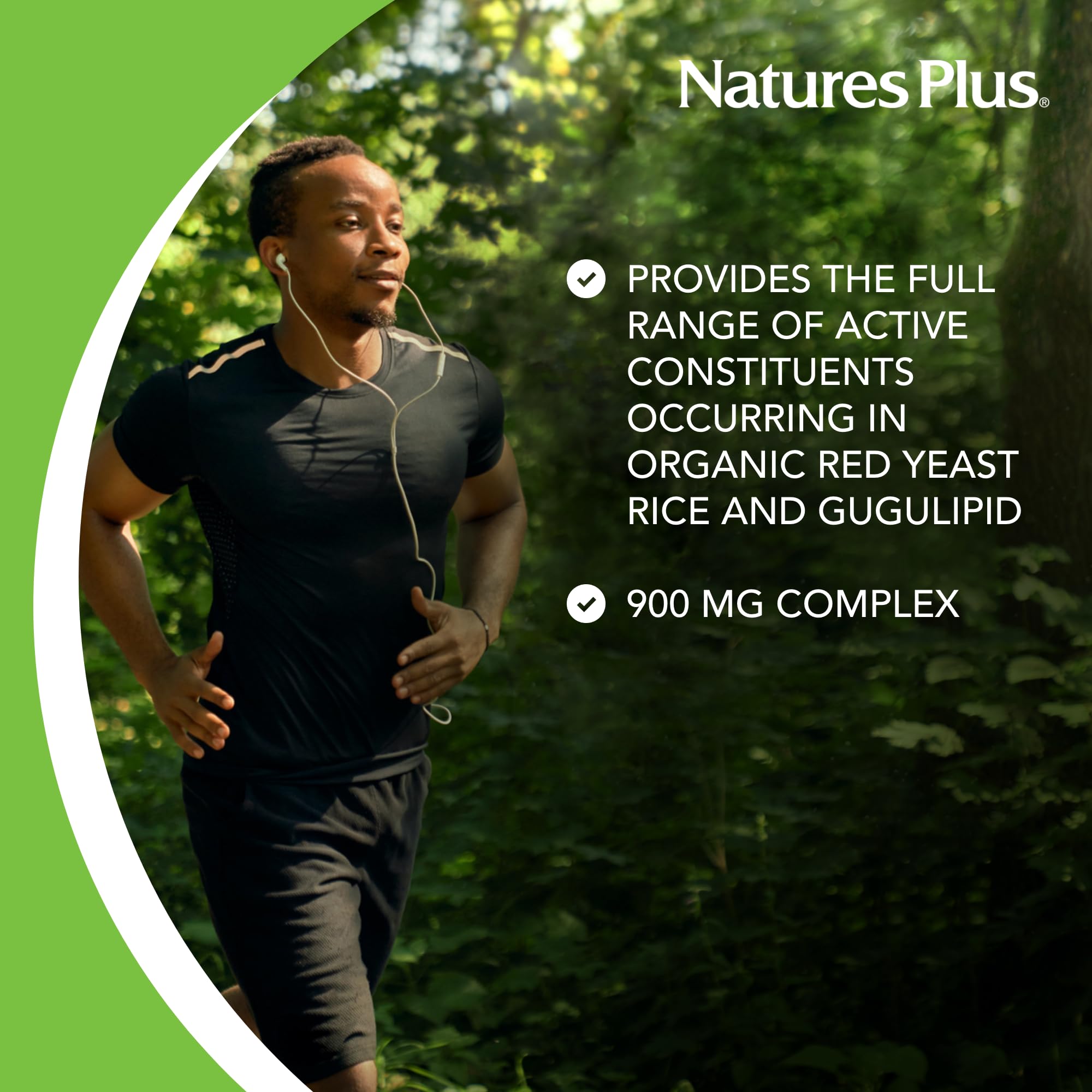 NaturesPlus Red Yeast Rice Gugulipid, ingredientes activos visibles para una toma informada.