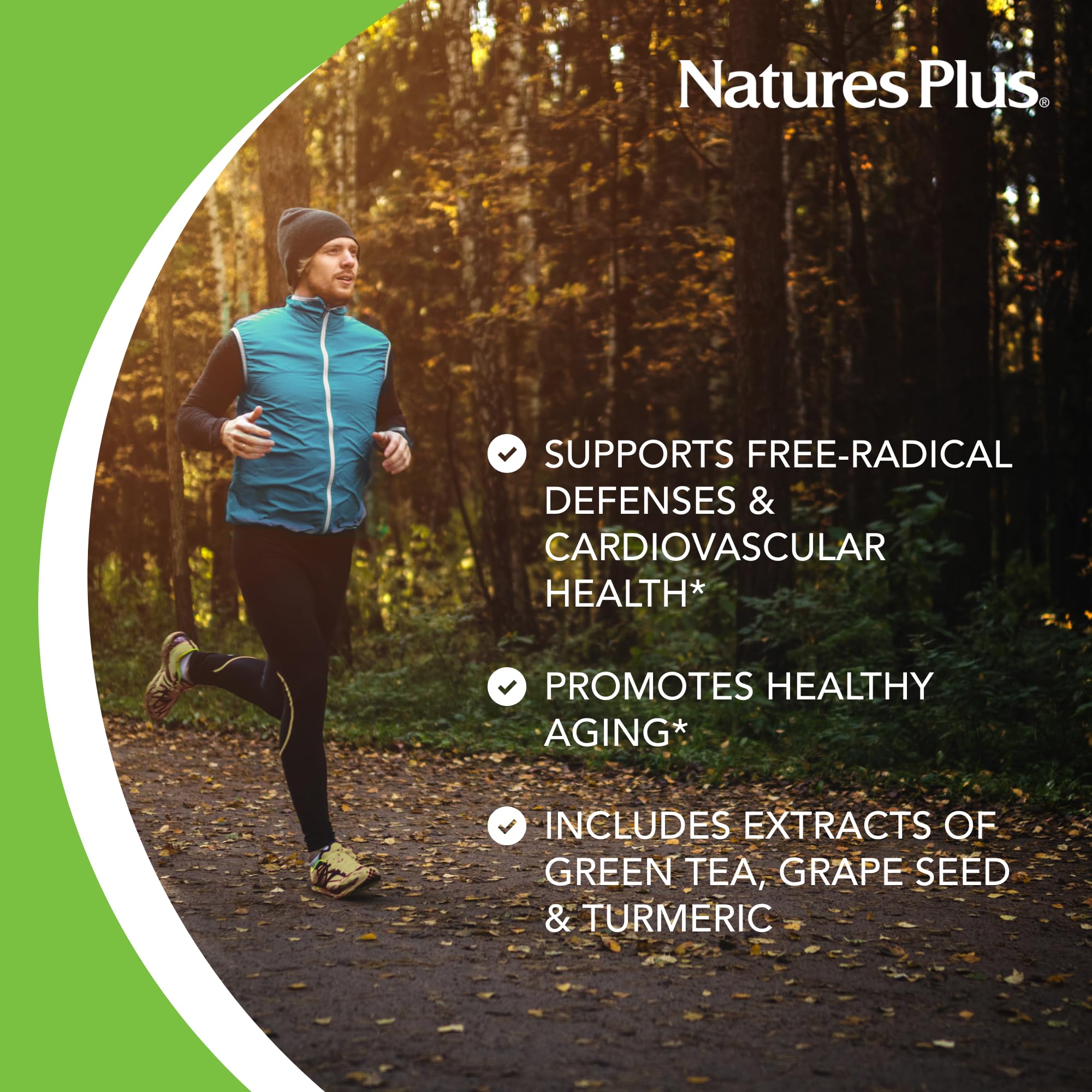 NaturesPlus Resveratrol Activos Herbal, fuentes trans-resveratrol desde vino tinto y té verde