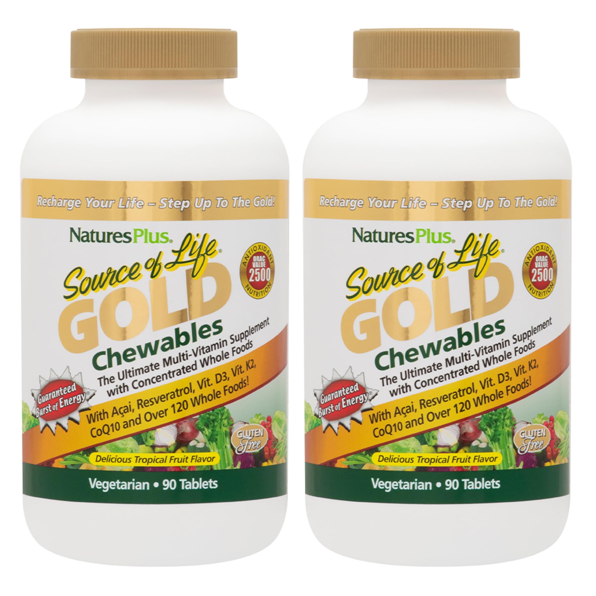 NaturesPlus Fuente de Vida Gold: botella de multivitamínico para bienestar diario