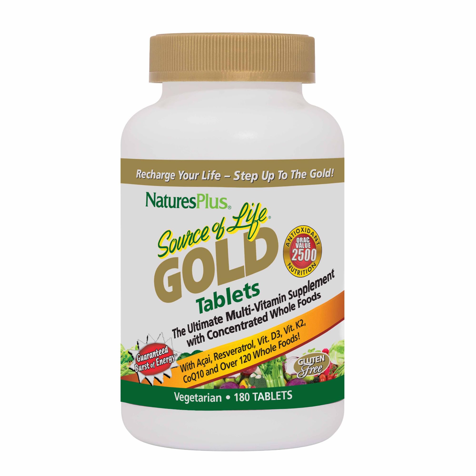 NaturesPlus Source of Life GOLD tabletas visibles para energía diaria