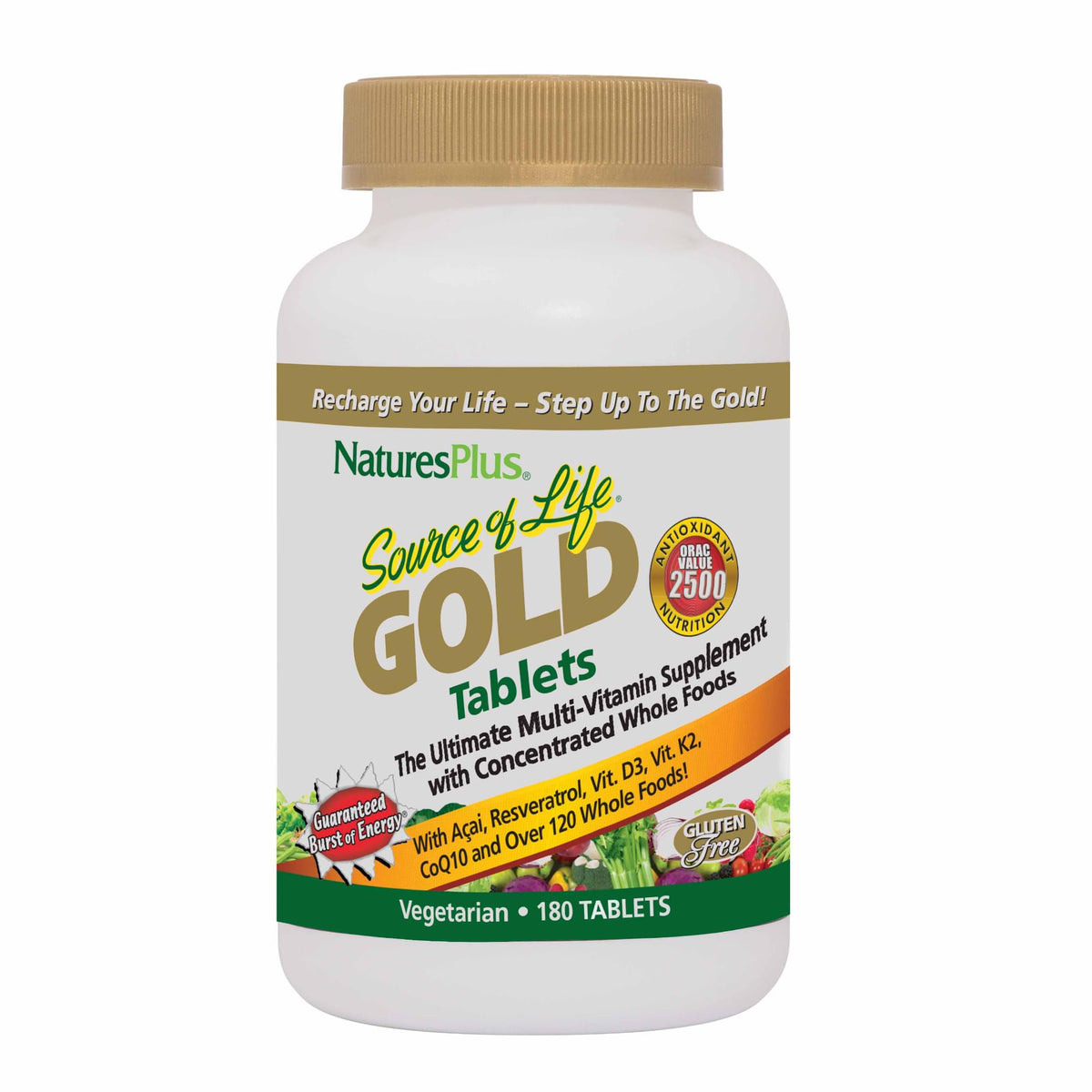 NaturesPlus Source of Life GOLD tabletas visibles para energía diaria