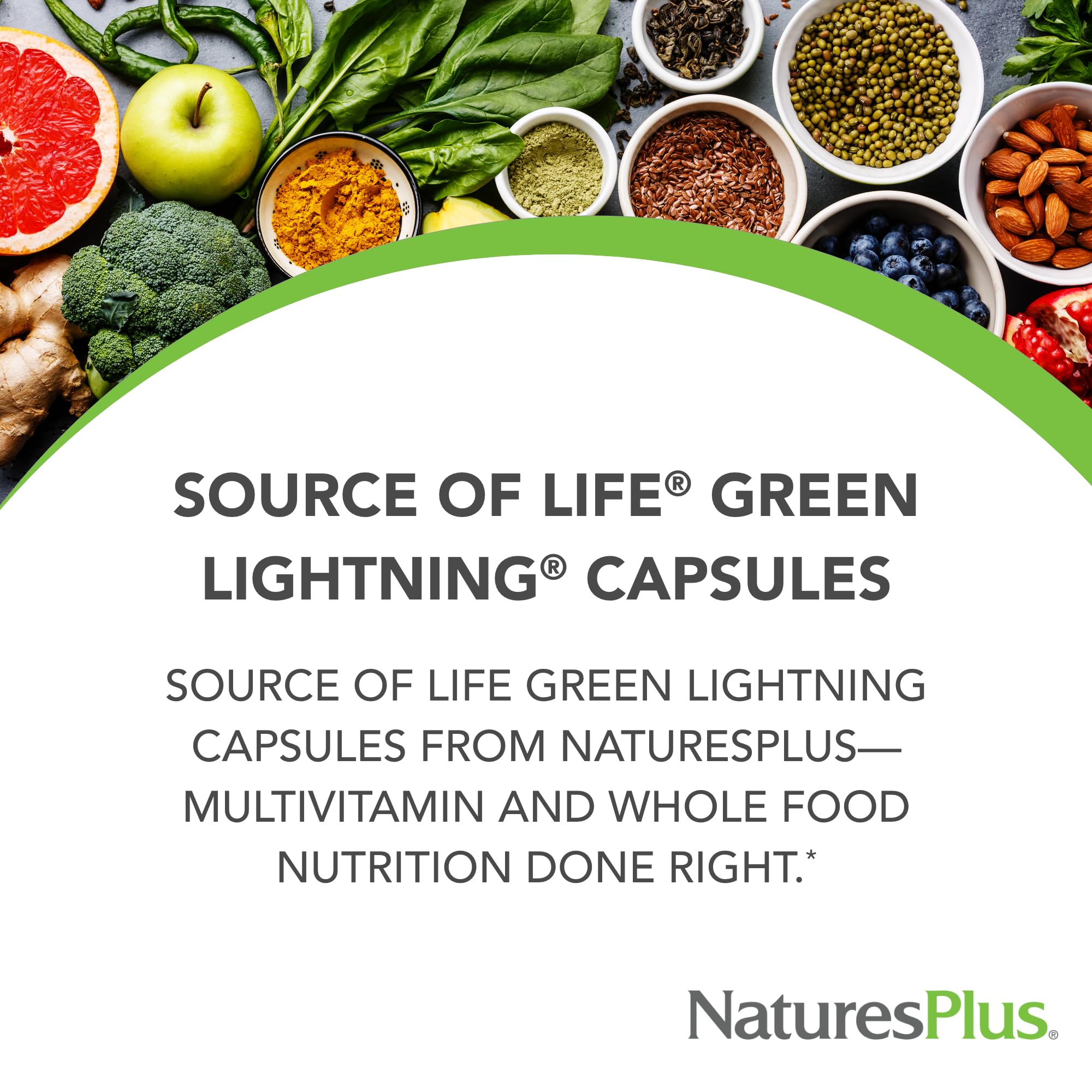 NaturesPlus Source of Life Green Lightning, cápsulas listas para consumo diario