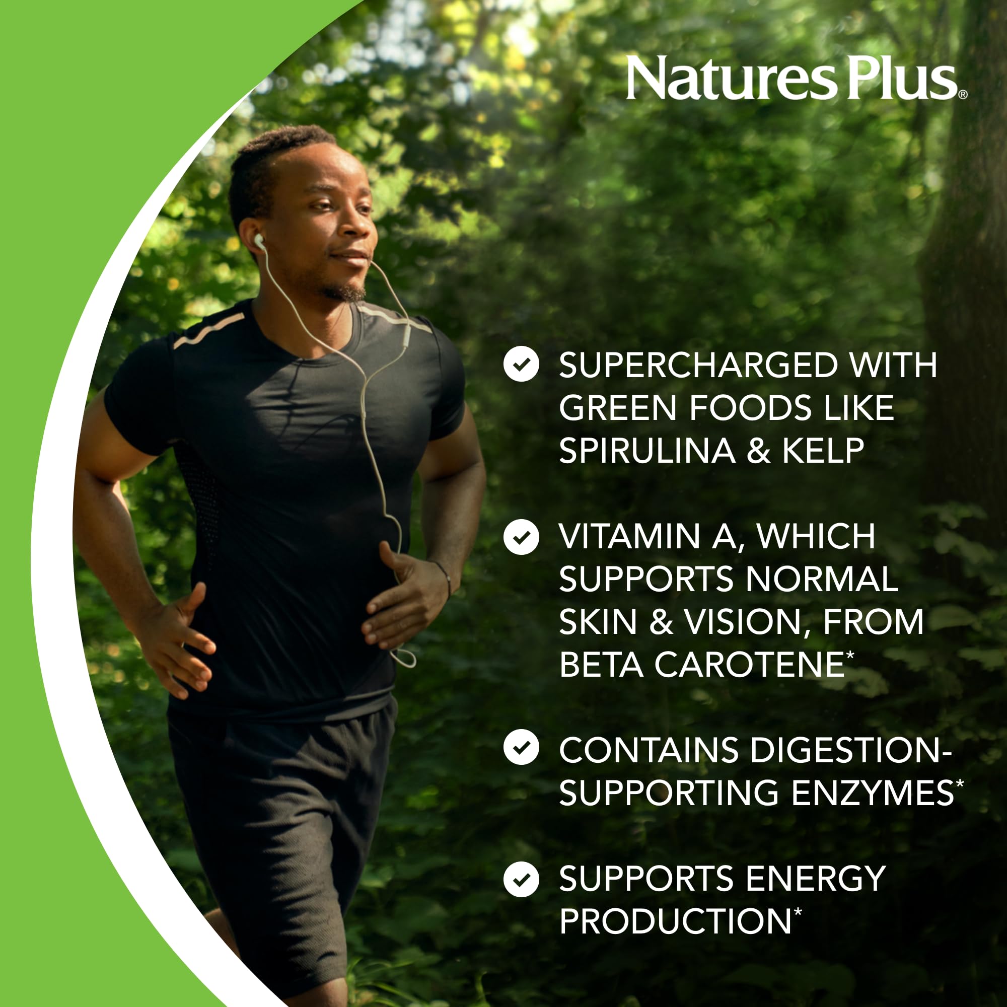 NaturesPlus Source of Life Green Lightning, uso en la mañana para vitalidad