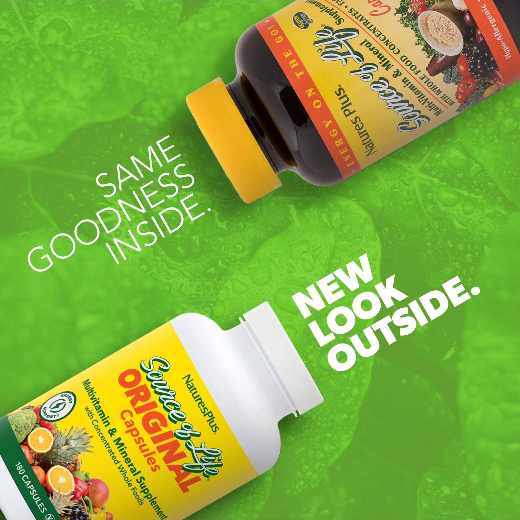 NaturesPlus Source of Life cápsulas, soporte nutricional diario para bienestar.