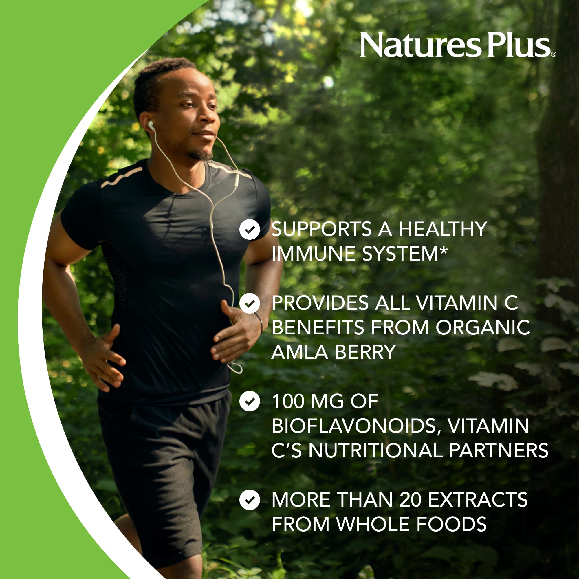 NaturesPlus Source of Life Garden Vitamin C, cápsulas con amla y bioflavonoides.