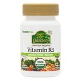 NaturesPlus Source of Life Garden Vitamina K2 en cápsulas para huesos sanos.
