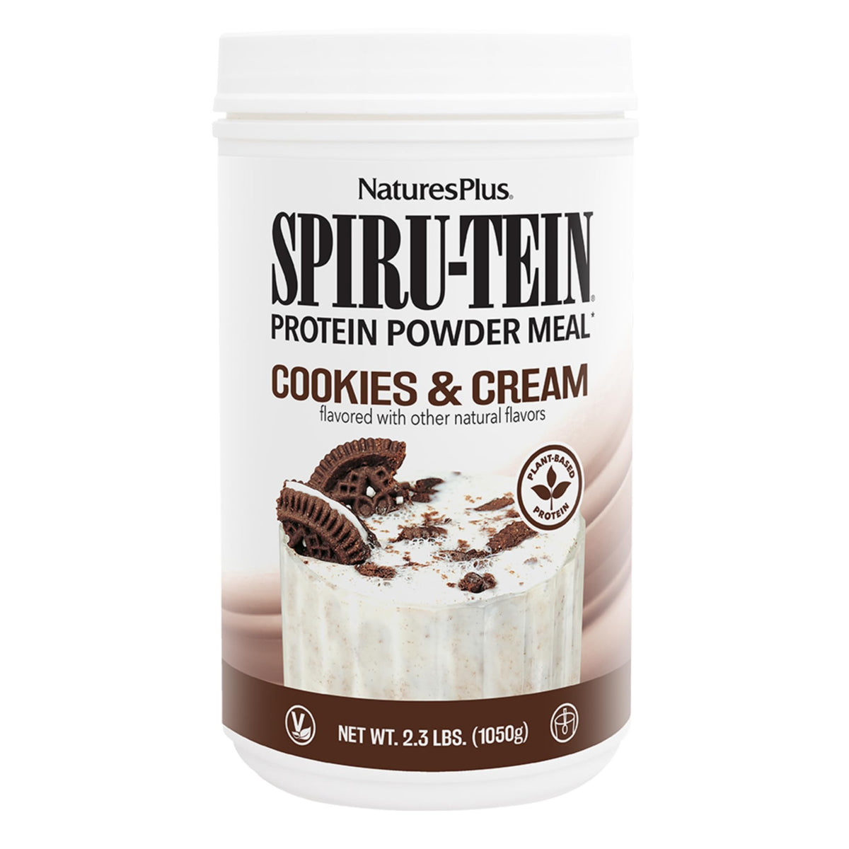 NaturesPlus SPIRU-TEIN batido proteico vegetal sabor galletas y crema