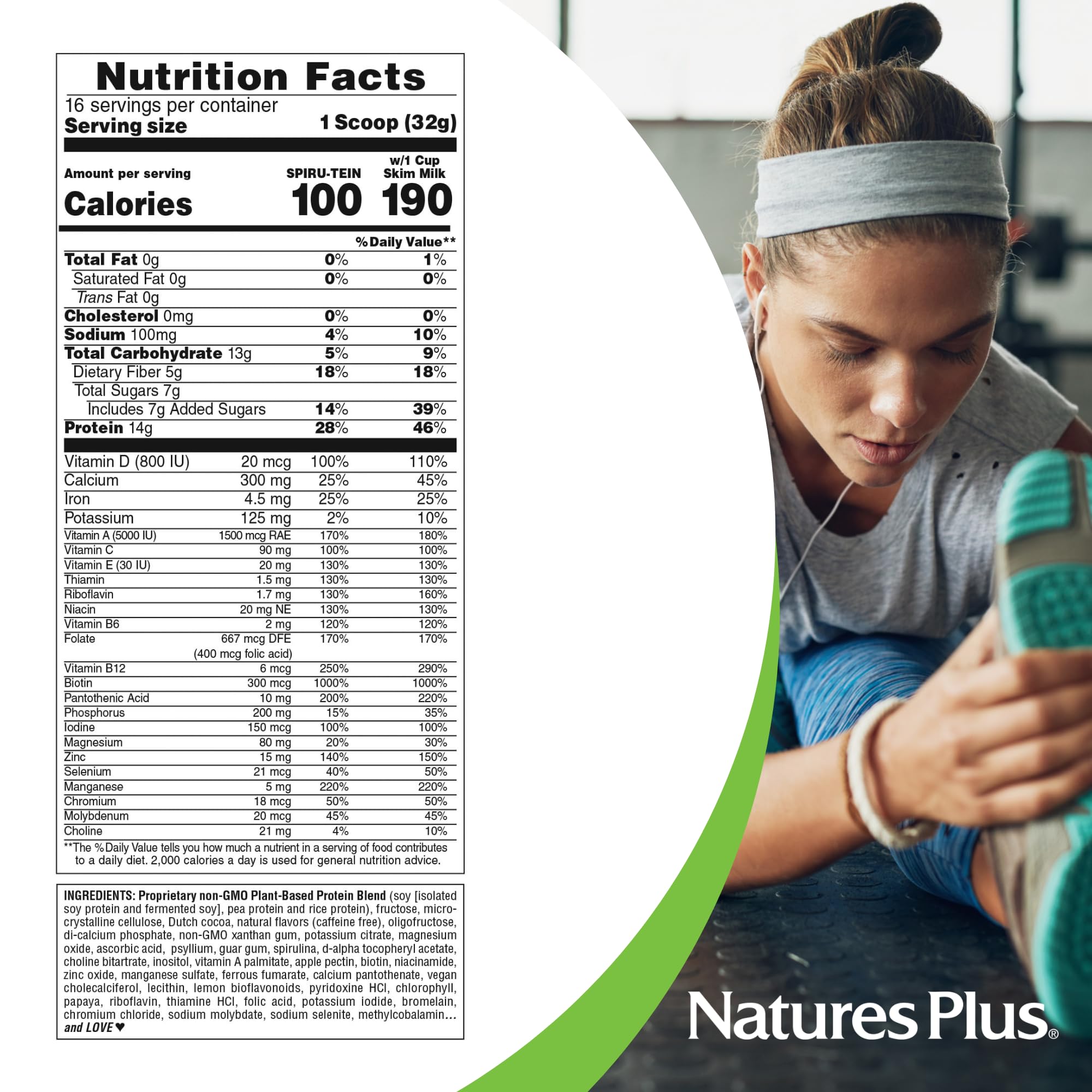 NaturesPlus SPIRU-TEIN Cappuccino, opción práctica para llevar a cualquier lugar.