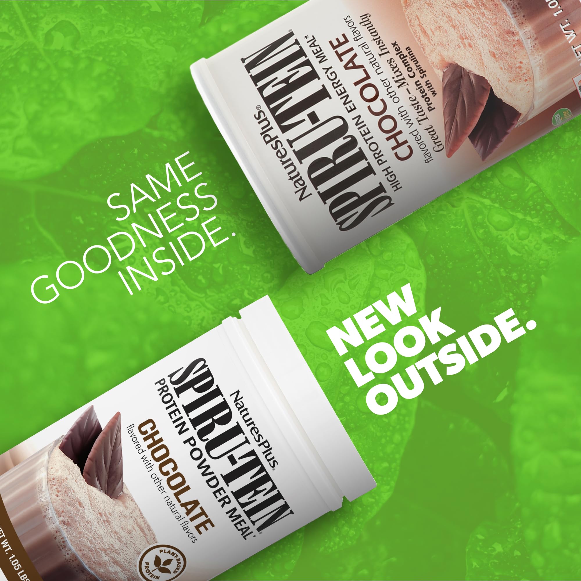 Cucharada medidora de Spiru-Tein Chocolate para un aporte rápido de proteína