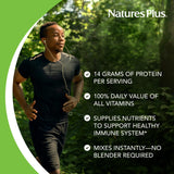 NaturesPlus SPIRU-TEIN Fresa, etiqueta nueva frente a la antigua.