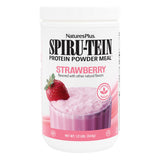 NaturesPlus SPIRU-TEIN Fresa en bote de 1,2 libras para batidos vegetales.