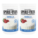 NaturesPlus SPIRU-TEIN vainilla, bote práctico para guardar en la despensa y uso diario.