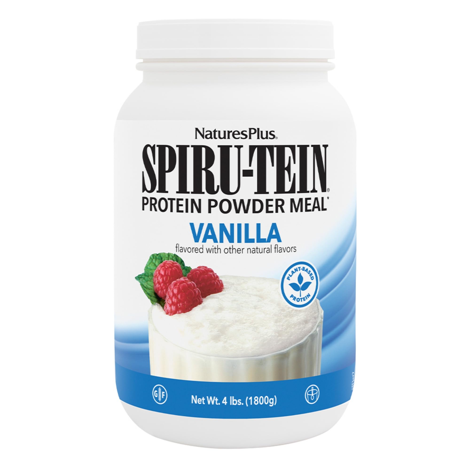 NaturesPlus SPIRU-TEIN Vanilla en bote 4 lb, batido proteico listo para desayuno